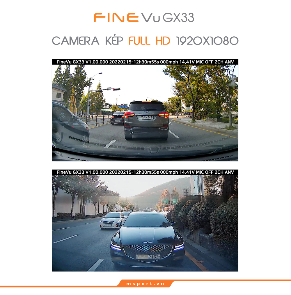 độ phân giải camera hành trình FineVu GX33